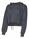 MAMA.LICIOUS Damen MLCASSIE L/S JRS Crop Hoodie A. Kapuzenpullover, Parisian Night/Detail:Melange, S
