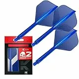Target Darts K Flex Integrierter Dart-Flug und -Schaft, Nr. 2 Blau (Mittel) | 3er-Pack K-Flex - Nr. 2, Präzisionsgeformte 2-in-1-Dart-Flüge und Dart-Schaft | Professionelles Dart-Zubehör