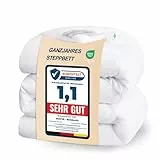 WAVVE Bettdecke 200x200cm Ganzjahresdecke 4 Jahreszeiten, Steppdecke 300gsm Mikrofaser 200x200 cm, Super Weiche Zudecke Schlafdecke Atmungsaktive 200 x 200 Weiß