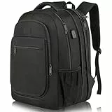 MATEIN Rucksack Herren, Groß Erweiterbarer Laptop Rucksack 15,6 Zoll mit USB Ladeanschluss, Business Reise Backpack Damen, Wasserdicht Anti Diebstahl Rucksäcke Arbeit Schulrucksack Tasche, Schwarz