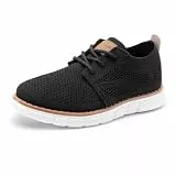 Bruno Marc Schnürhalbschuhe Jungen Anzugschuhe Atmungsaktiv Gestrickter Stoff Oxford Hochzeit Party Schuhe Familie versammlung Anzug Formale,Size 38.5,Schwarz,SBOX2503K