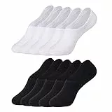 Falechay Sneaker Socken Damen Herren Füßlinge Unsichtbare 10 Paar Schwarz, Weiß 39-42