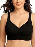 As Fairy Atmungsaktiver Bequem BH für Große Brüste Ohne Bügel Seamless Minimizer Nahtlose BHS, Volle Abdeckung Bralette mit Breiten Trägern(Schwarz 4XL)