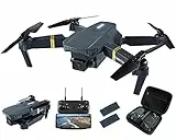 CHUBORY F89 Drohne für Anfänger 40+ Minuten Langflugzeit WiFI FPV mit Kamera für Erwachsene-Kinder 1080P HD 120°Weitwinkel Quadcopter mit Optischer Flusspositionierung(2 Akkus), dunkelgrau