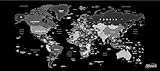 Tebgaca XXL-Mauspad, Weltkarte, Schwarz und Grau, extra große Schreibtischunterlage, 900 x 400 x 3 mm, Gaming-Mauspad, Schuttboden
