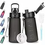 AOPREL Trinkflasche 600ml, Wasserflasche BPA-Frei aus Tritan, Sport Trinkflasche Auslaufsicher 600ml Flasche für Fitness, Wandern, Camping, Schule und Büro