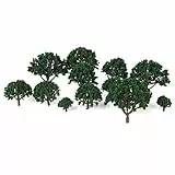 LIOOBO 20 STK Modell Baum Miniatur Landschaft Brett grün Modell Baum 3 cm - 8 cm (dunkelgrün)