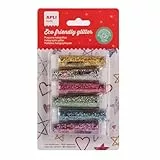 APLI Kids 20072 Holografischer Glitter, biologisch abbaubar, ideal für Kostüme, Bastelarbeiten, 6 Flaschen