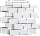 Yoillione Upgrade Dickere 3d Fliesenaufkleber Aufkleber für Bad Küche, Klebefliesen Vinyl Fliesen Selbstklebend Fliesenfolie, Weiß PVC Metro Fliesen Selbstklebend (10, Weiß)