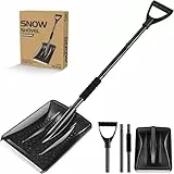 Schneeschaufel, Verbesserte Notfall-Schneeschaufel für die Einfahrt mit Aluminiumstiel, Große Kapazität, Leicht &Verstellbar Tragbare Überlebensschaufel für Haus Garten Camping Schlamm und Schneemann