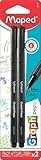 Maped M749141 - Fineliner Graph Peps, Metallspitze 0.4 mm, 2er Packung, schwarz