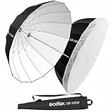 Godox UB-105W Parabol-tief reflektierender Regenschirm, Innenstudio, weiches Licht, mit Diffusor-Abdeckung, für Fotografie, Videostudio, Shooting (UB105W, 105 cm)