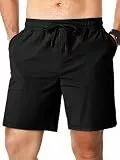 Meilicloth Kurze Hosen Herren Sport Shorts Gym Fitness Sporthose Kurz Jogginghose Schnelltrocknende Laufhose Running Shorts Sommershorts Leicht Dehnbarer Sommer Schwarz 42