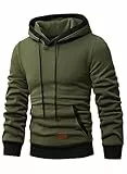 JMIERR Herren Kapuzenpullover Hoodie Herren Pullover mit Kapuze Casual Langarm Kordelzug Kapuzenjacke Hoodie Sweatshirt mit Tasche Grün 2XL