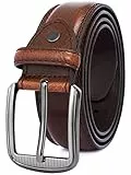 GSG SINCE 1998 Klassischer Ledergürtel für Herren - 37mm breit Gürtel Herren Leder Für Business und formelle Anlässe Gürtel für Männer Ledergürtel in Geschenkbox Dunkelbraun 38-42 inch
