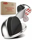LouMaxx Türstopper Boden kleben 2er Set – Edelstahl-Optik - Türstopper zum Kleben für den Boden mit extra starker Haftung, für zuverlässigen Schutz von Wänden und Möbeln, ohne bohren