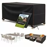 MUPAS Abdeckung Gartenmöbel Wasserdicht Winddicht Schwerlast 420D Oxford Gewebe Verbessertes Abdeckplane Gartenmöbel für Outdoor-Sofa Gartentische, Stühle und Möbelsets 245x145 x74cm