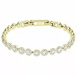 Swarovski Una Angelic Armband, Rund, Weiss, Goldlegierungsschicht