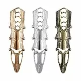 Minkissy 3 Stück Voller Fingerring Knöchel Gelenk Ring Retro Gothic Rock Verstellbar für Halloween Cosplay Kostüm Party Zubehör