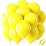 Ovanda 20 Stück 10 Zoll Gelbes Ballon,Gelb Matt Latex Ballons mit Band,Helium Ballon Girlande Bogen,für Mädchen Jungen Geburtstag,Hochzeit,Sonnenschein Zitrone Gänseblümchen Honigbiene Thema,Babyparty