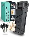 AARON Premium Fahrradschloss - sicheres Faltschloss Stufe 18, patentiertes Hochsicherheitsschloss mit Halterung - leichtes Fahrrad schloss mit Schlüssel für E-Bike, Rennrad, Motorrad, MTB