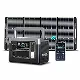 OUKITEL P1000 Plus Solargenerator mit 100W Solarpanel, 1024Wh LiFePO4-Batterie,1800W Tragbare Powerstation, Schnellladung von 0-80% in 45 Min. Ultra-Leise für Camping, Wohnmobile & Stromausfälle
