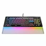 Roccat Vulcan II Max – Optisch-mechanische PC-Gaming-Tastatur mit anpassbaren RGB-Tasten und Handballenauflage, taktile Linearschalter, Aluminiumplatte, 100 m Tastenanschlag-Haltbarkeit, Schwarz