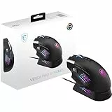 MSI Versa PRO Wireless + Mouse Dock PRO Gaming-Maus – Ladestation, 26000 DPI optischer Sensor, für Rechtshänder, 70 Millionen Klicks, 80 Stunden Akkulaufzeit, 97 g – kabelgebunden/kabellos