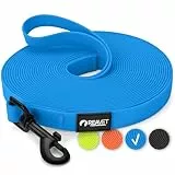 ReaVET Schleppleine für Hunde 10 Meter, Blau I Robuste & wasserfeste Hundeleine lang I Übungsleine mit Griff, Trainingsleine Laufleine für große & kleine Hunde