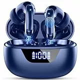 Bluetooth Kopfhörer, Kopfhörer Kabellos Bluetooth 5.3 In Ear mit 4 ENC Mic, 48H HiFi Stereo Kopfhörer Kabellos, LED-Anzeige Wireless Earbud, 3.6g Leicht IP7 Wasserdicht Ohrhörer für Sport Arbeit, blau
