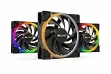 be quiet! Light Wings 120mm PWM high-speed Triple Pack Lüfter, enthält 3 Lüfter, ARGB-Beleuchtung, vielzählige Farben und Effekte, 18 ARGB LEDs, 9 geräuschoptimierte Lüfterblätter, leiser Betrieb