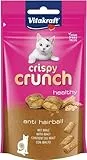 Vitakraft Crispy Crunch, knusprige Snackkissen gefüllt mit Malz, Katzensnack, zur Vorbeugung von Haarballen, ohne Zusatz von Zucker (1x 60g) (Packung mit 10)