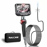 Ralcam Endoskopkamera mit Licht Endoscope Camera - Endoskop 8,5 mm Inspektionskamera 4,3' HD 1080P Rohrkamera, Kameras mit 6 LED, IP67 Wasserdicht 2M Halbstarre Kabel Teleskopkamera Kfz Werkzeug