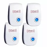 Ultraschall Schädlingsbekämpfer, 4 Stück Elektronische Insektenschutzmittel & Moskitoschutz Innenräumen, Pest Control Repeller für Mücken, Spinnen, Kakerlaken, Mäuse