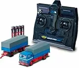 Carson 1:87 MB 1620 Plane mit Anhänger 100% RTR blau - Fahrfertiges Modell, RC Auto, H0 Auto,RC Modell,Diorama Fahrzeug, Ferngesteuerter LKW, Remote Controled Truck