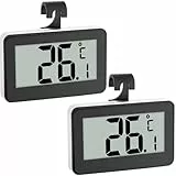 Suplong Kühlschrankthermometer, Digitale Thermometer kühlschrank Mit Gefrierfach Gut Lesbarem LCD-Anzeige Lesen Perfekt für Lnnen/Außen/Home/Restaurants/Bars/Cafés（Schwarz-2）