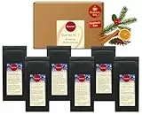 Quertee Nr. 7 - Tee Geschenk Weihnachten 6 x 50 g Wintertee Weihnachtstee mit den Sorten Vanille Lemon, Schneemütze, Lemon Chai, Kaminstunde, Wintermandel, Apfel Mandel Zimt (300 g)