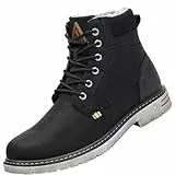 Mishansha Winterschuhe Herren Stiefel Warm Gefüttert Winterstiefel Damen Wasserdicht Winter Schuhe Indoor Outdoor Schneestiefel, Schwarz 46