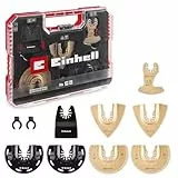 Original Einhell XL-PLUS-CASE 10-tlg. Multitool-Set (HCS Halbrund-Sägeblatt, HM Halbrund-Sägeblatt, HM Delta-Raspel, HM Segmentsägeblatt, starrer Schaber, Dremel-Adapter)