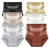 Jeesrt Unique Underwear Tummy Control, Women's High-Waisted Tummy Control Panties, Breathable Mesh | Seamless Ice Silk (6PCS,L)