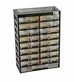 Allit 458120 Basic 54 Kleinteilemagazin Sortimentskasten, Schwarz, 33 Schubladen, 21 Trenner