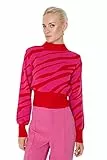 Zebra Patterned Dusty Rose Crop Strickwaren Sweater - Twoaw21Kz0010