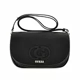 GUESS Damen Calebra Convertible Crossbody Flap Handtasche, Schwarz