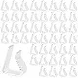 JIEHIN 48 Stück Transparente Tischdeckenklammern aus Kunststoff, Tischdeckenklammer Durchsichtig, Tischdecken Halterung Clips Transparent Tischtuchhalter für Drinnen & Draußen (2-3,5 cm Tischdicke)