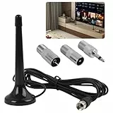 Hochleistungs Radio Antenne mit Magnetfuß für DAB und FM Empfang - 3m Verlängerungskabel, Ideal für Heimstereo Receiver und AV Audio Systeme, inklusive Steckeradapter
