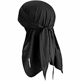 YANIKY Bandana Herren - Atmungsaktiv Kopftuch Sommer Durag, Face Hat Kopf-&Nackenschutz Bandana Cap Damen Multifunktionstuch 3 in 1 Elastisch Halstuch Sport Kopftuch (Schwarz)