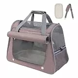 YooxArmor Transporttasche für Katzen & Kleinhunde,Katzentransportbox Hundetransportbox Faltbare für Reise & Auto,45 x 25 x 34 cm,Tragbar Hundebox Katze Tragetasche bis 9kg