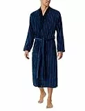 Schiesser Herren Bademantel Soft Velour 125 cm Länge - Bio Baumwolle