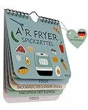 WUNI Airfryer Zubehör - kompakter Spickzettel für Temperatur, Dauer & Menge - deutsche Airfryer Garanleitung - Heißluftfritteuse Zubehör - Air Fryer Rezeptbuch