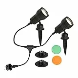 Briloner Leuchten 3077-025 A+ Außenleuchte, Plastik, 3 Watt, GU10, schwarz, 2-er Set